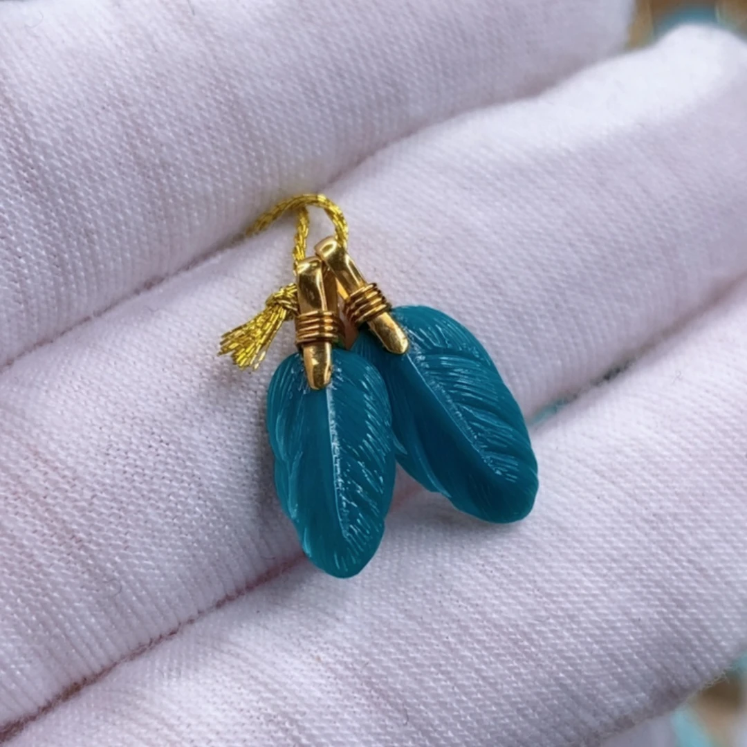 绿松石18K金镶嵌珠宝奇石