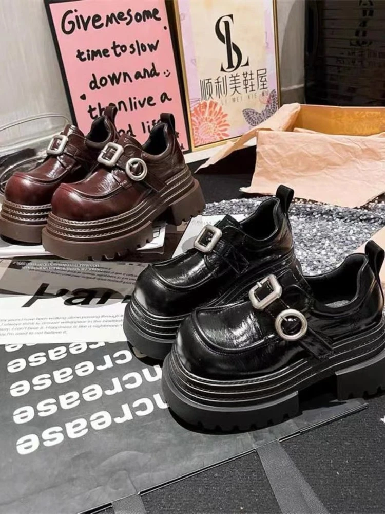 欧货早春卡扣乐福鞋2025新款英伦风大头擦色小皮鞋单鞋女鞋百搭