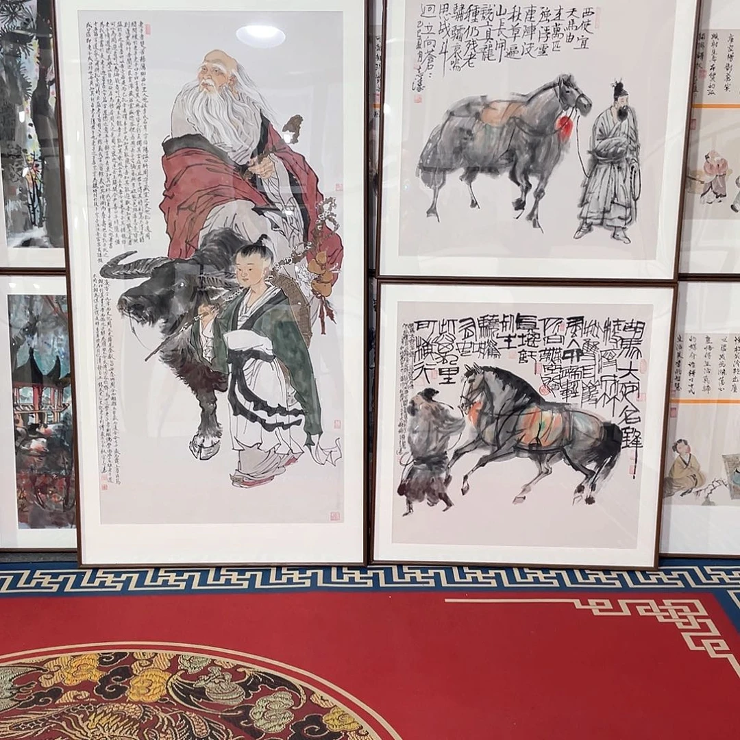J***s国画手绘画作品带框