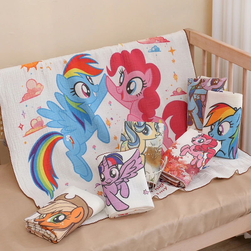 小马宝莉新生儿天丝纱布浴巾柔软速干洗澡巾产妇襁褓巾包被