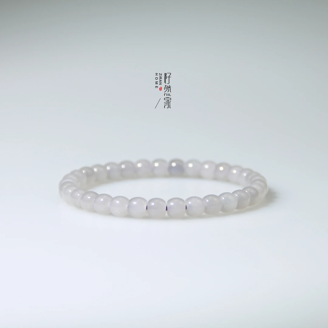 天然和田玉冰烟紫精工直切小灯泡6mm手串单圈（多样性发其一）