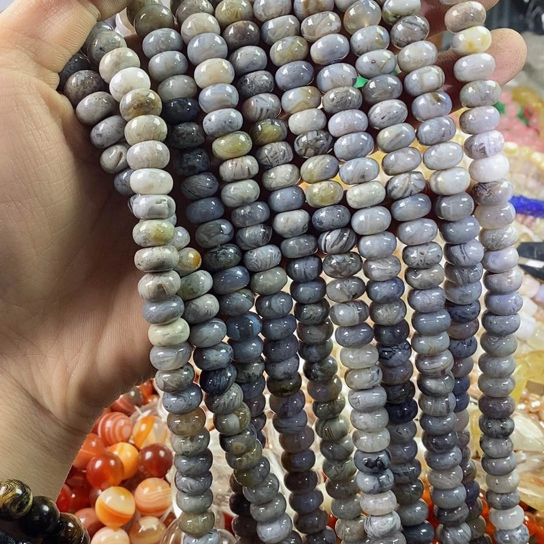 玛瑙/玉髓珠宝半成品未镶嵌一条天然6×10竹叶玛瑙隔片