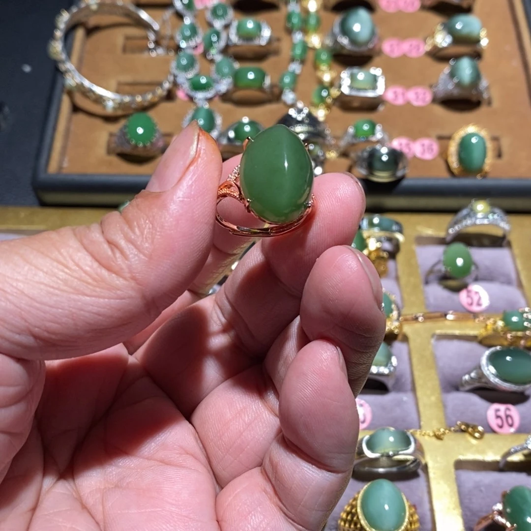 和田玉（碧玉）戒指未镶嵌