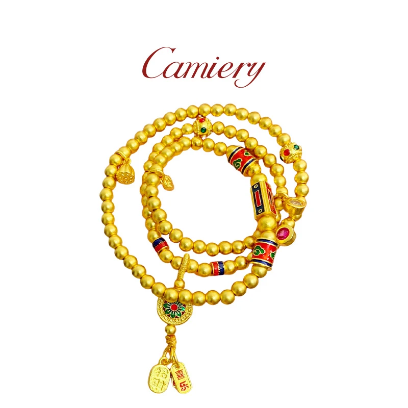 CAMIERY 新中式轻奢国风烧蓝珐琅叠戴手链古法