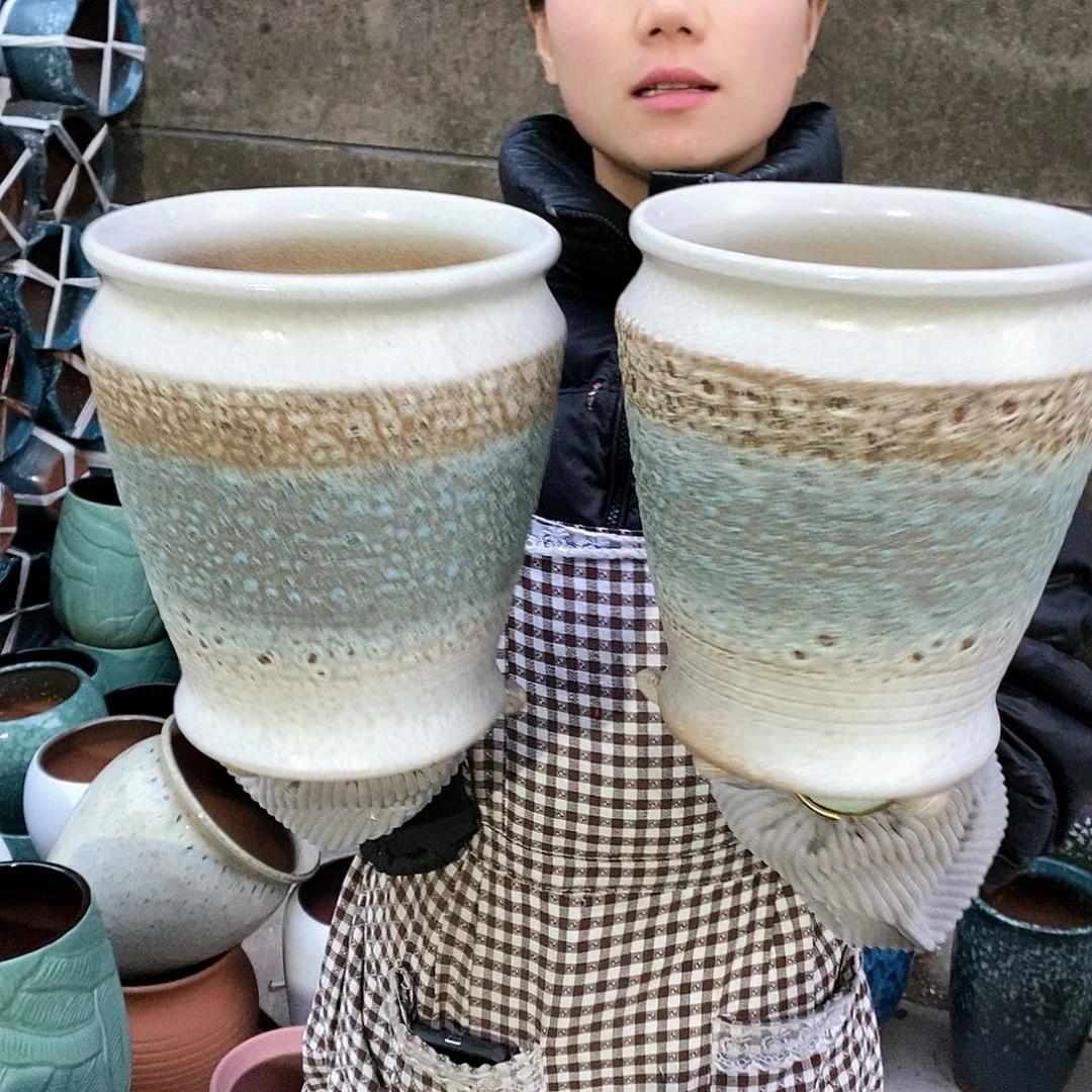 紫砂花盆正品口18高21