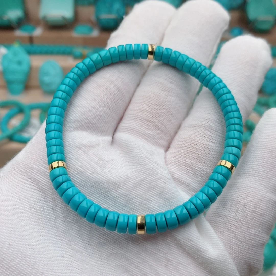 未镶嵌绿松石珠宝奇石5mm