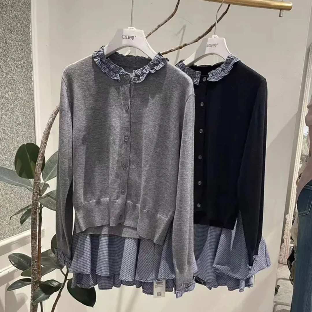 【门店同款】ENJOY秋季“光阴序语”针织格纹套装 166093930