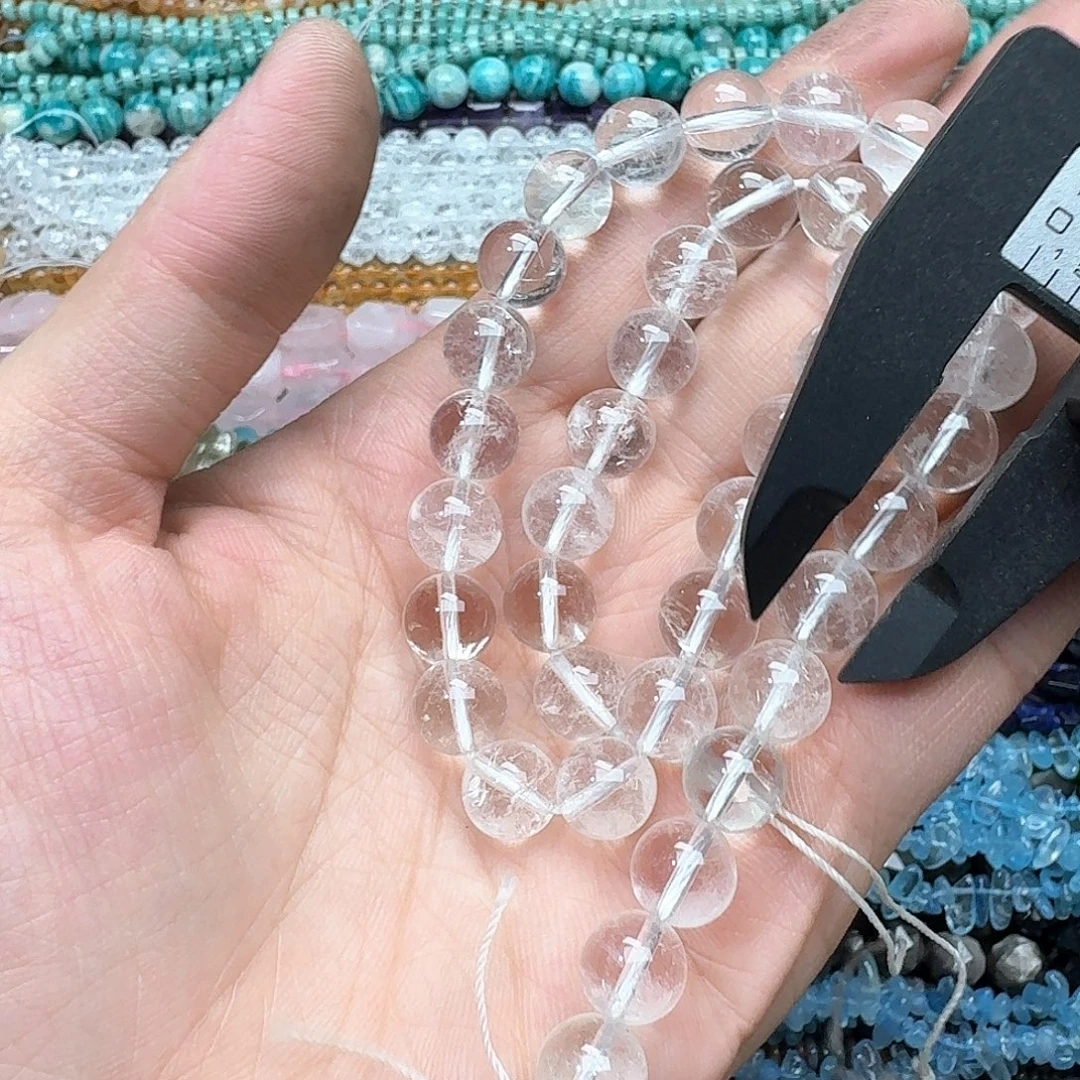 玛瑙/玉髓未镶嵌珠宝半成品一条10mm白水晶