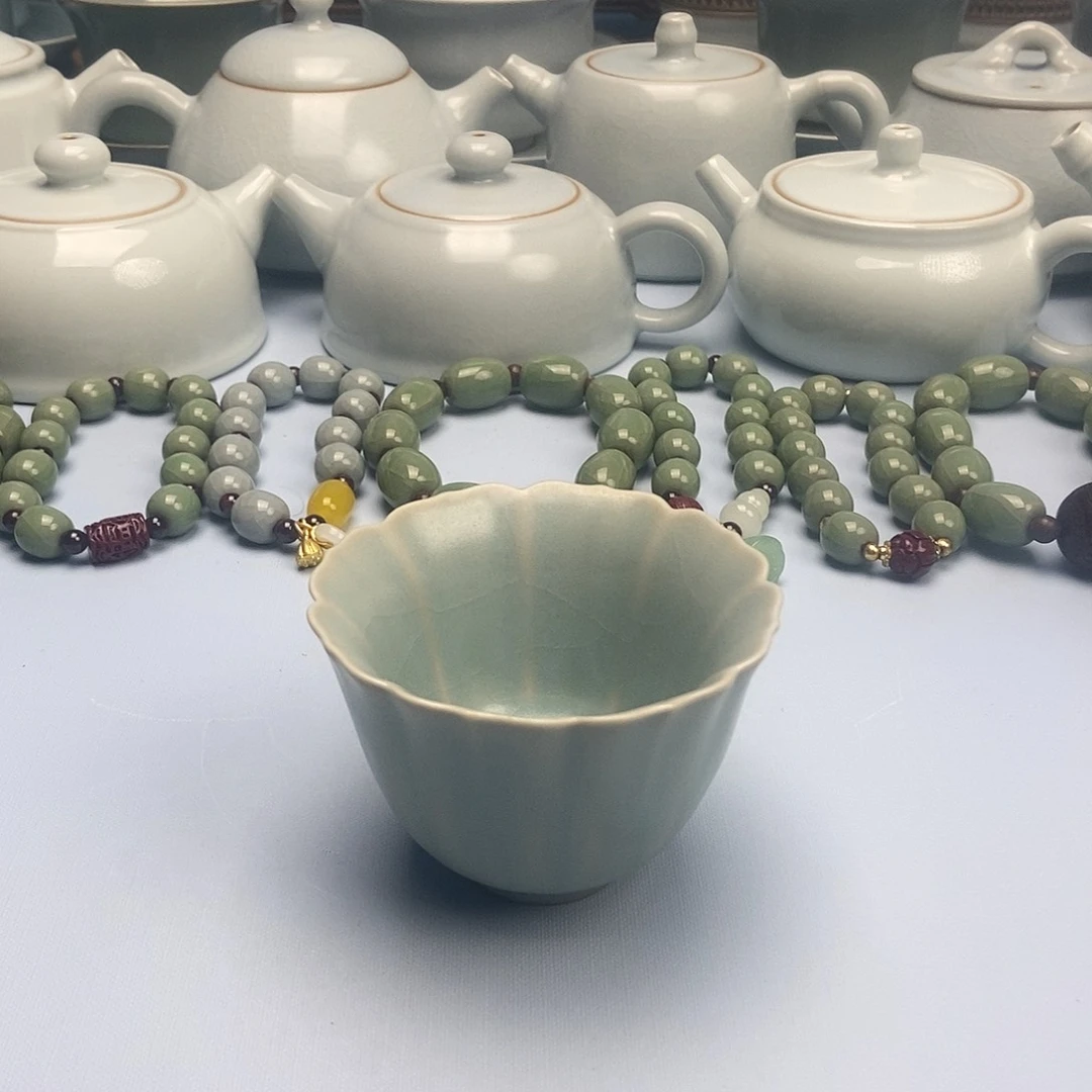 杯仿古花开富贵杯原矿原釉原产地