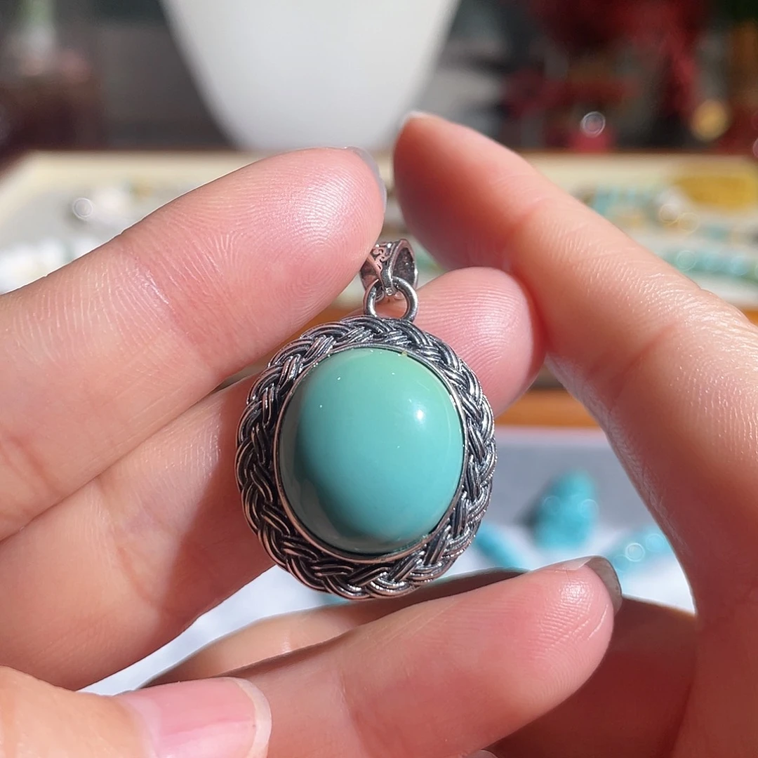 绿松石配饰银S925镶嵌