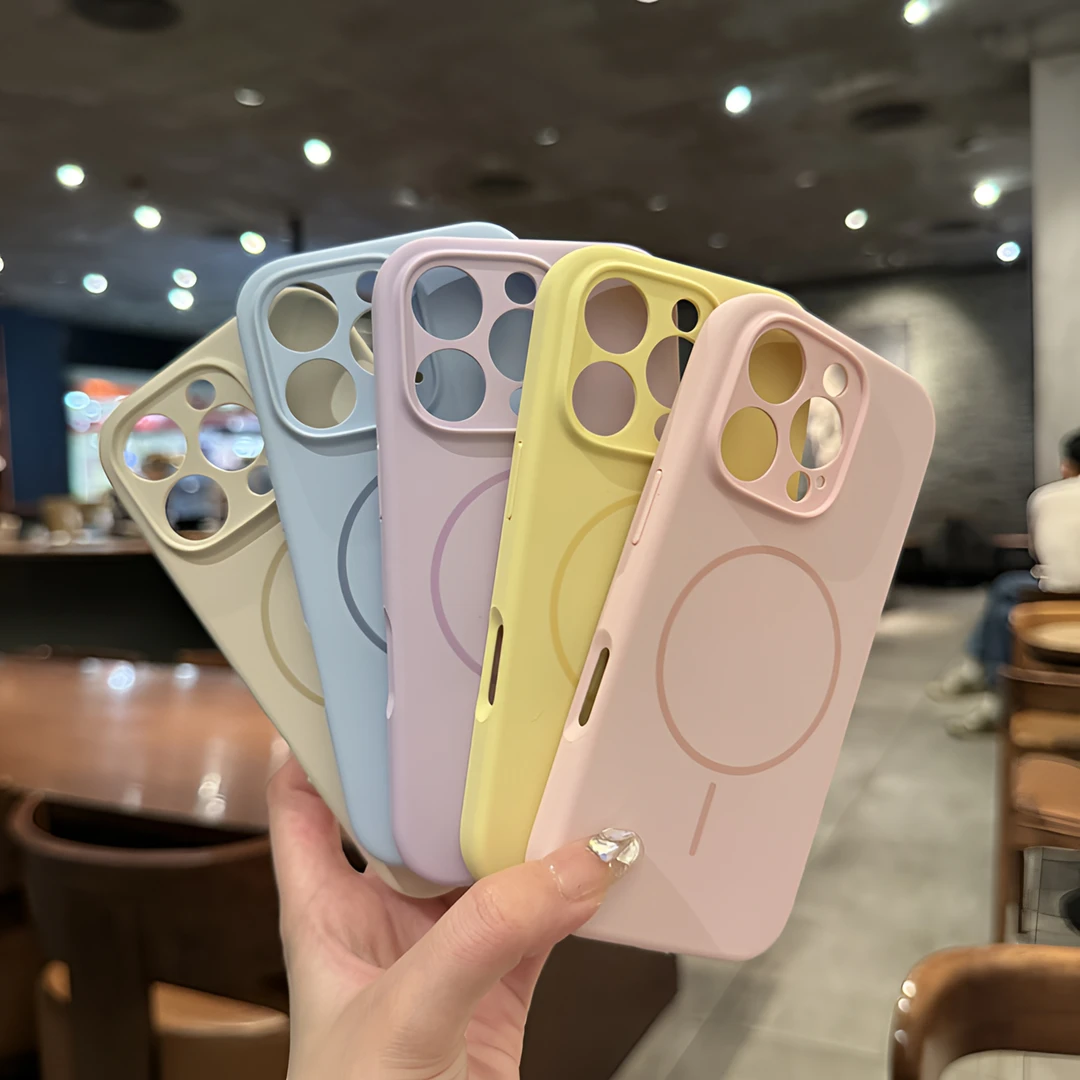 细圈磁吸精孔液态适用16Promax手机壳iPhone15简约14防摔13高级