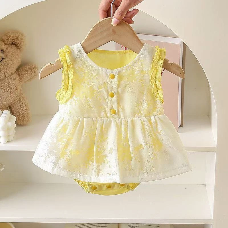 宝宝包屁衣夏季满月连体衣婴儿衣服百天薄款公主可爱哈衣轻薄夏装