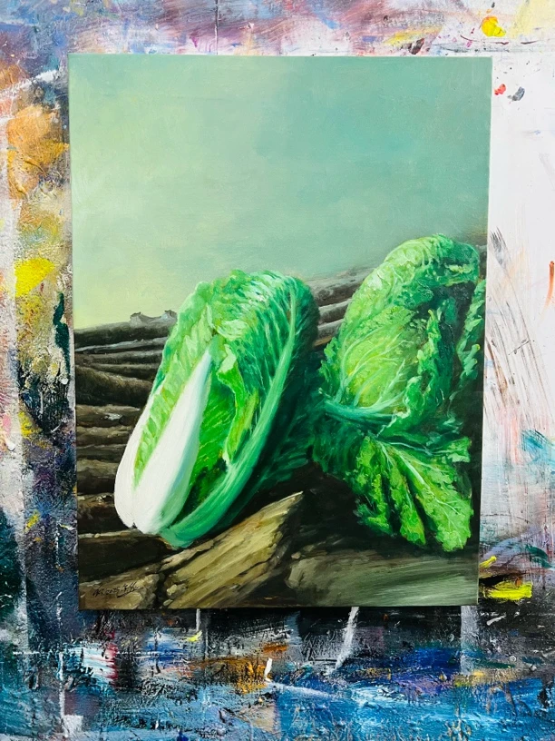 白菜挂画房间画不含内框尺寸60.90