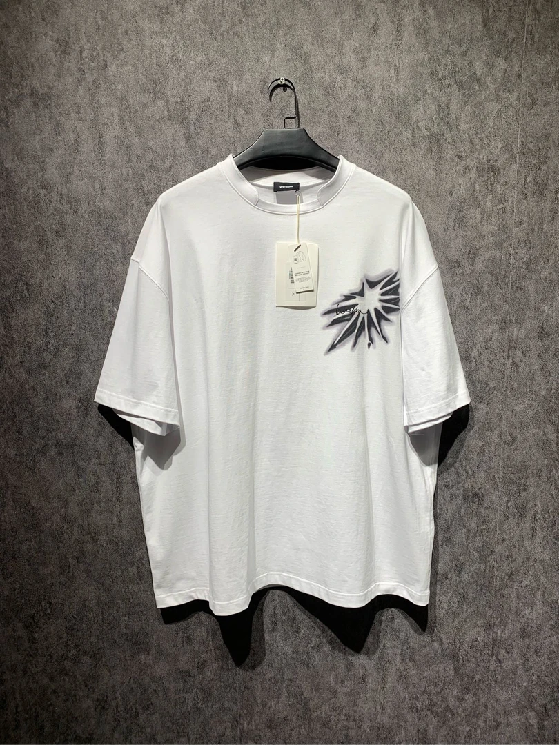 未使用  【We11done】白色印花短袖/XL码公价2090/Y6492