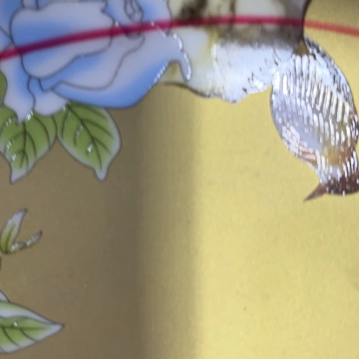 瓷片琴瑟和鸣十寸大盘两个瑕疵明显