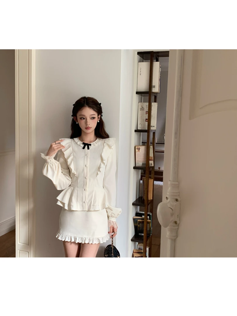 两只水仙 上新白色衬衫套装 T25253