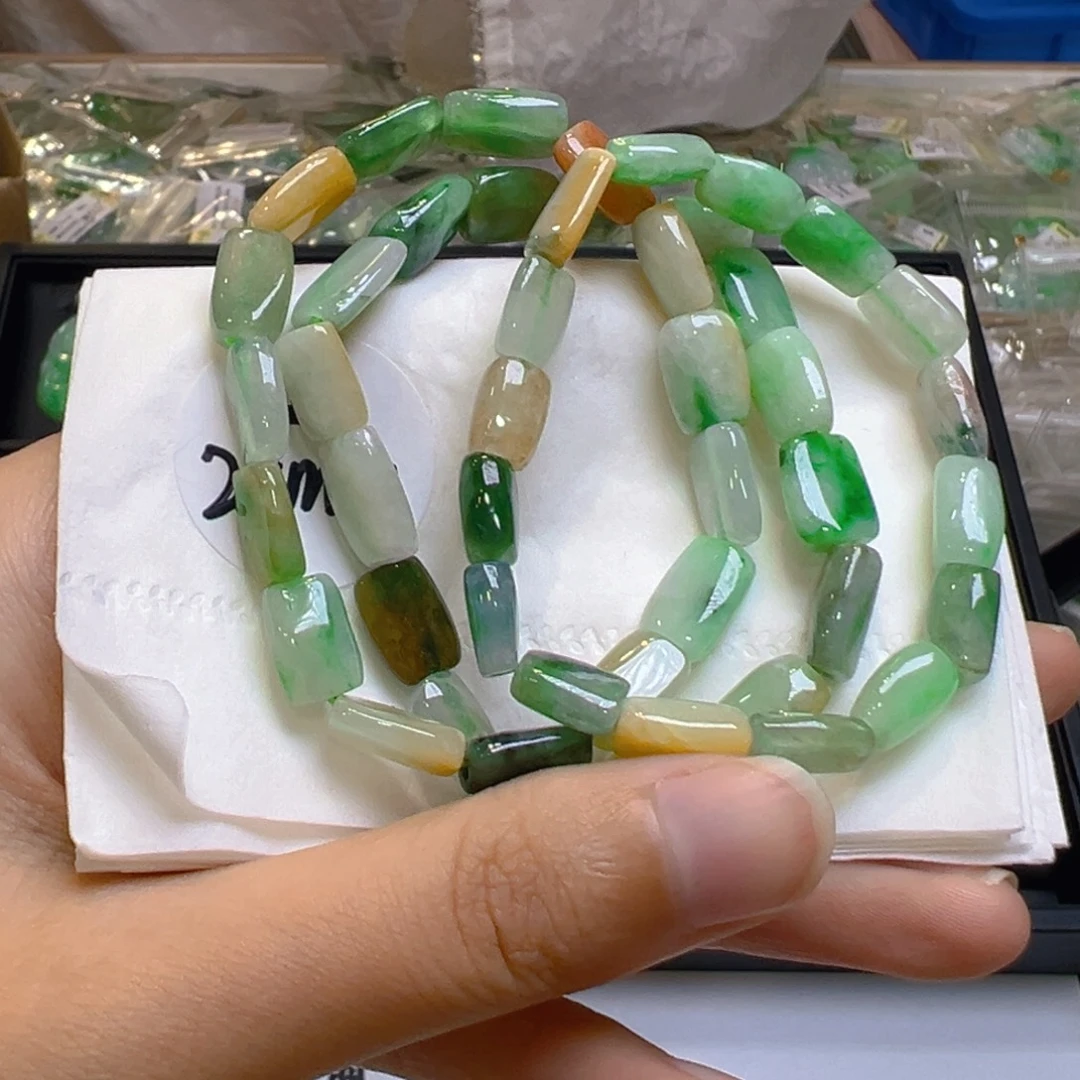 翡翠未镶嵌手链多样性发一件
