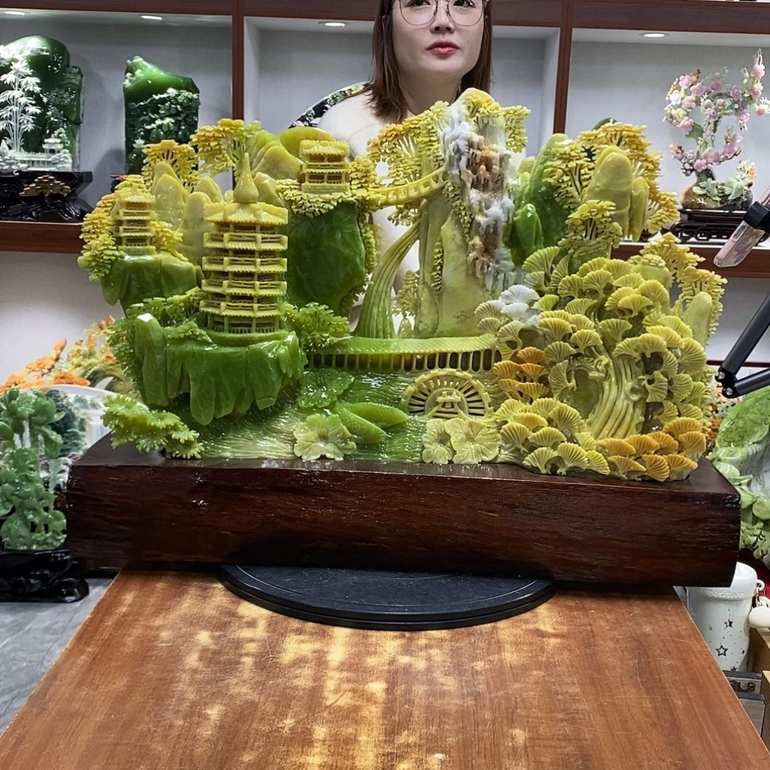 七***忆玉山水摆件 玄关摆件