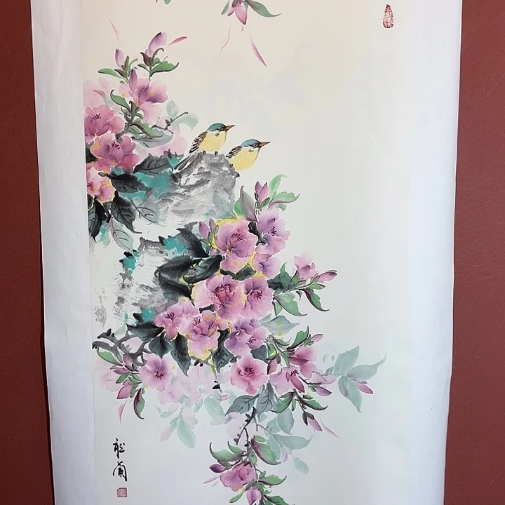 国画听兰老师花鸟