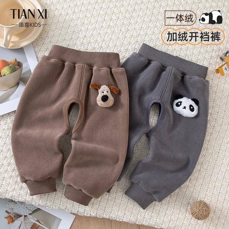 宝宝开裆裤男宝宝开裆裤女童裤子春装外穿婴儿加绒保暖裤儿童春季
