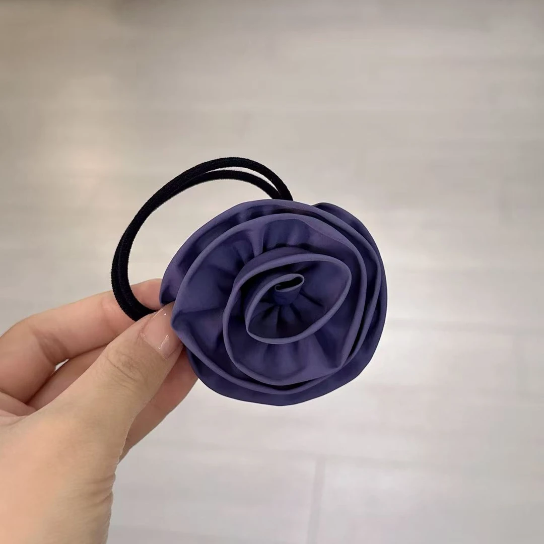 新款韩版轻奢百搭时尚紫色单花发圈1332