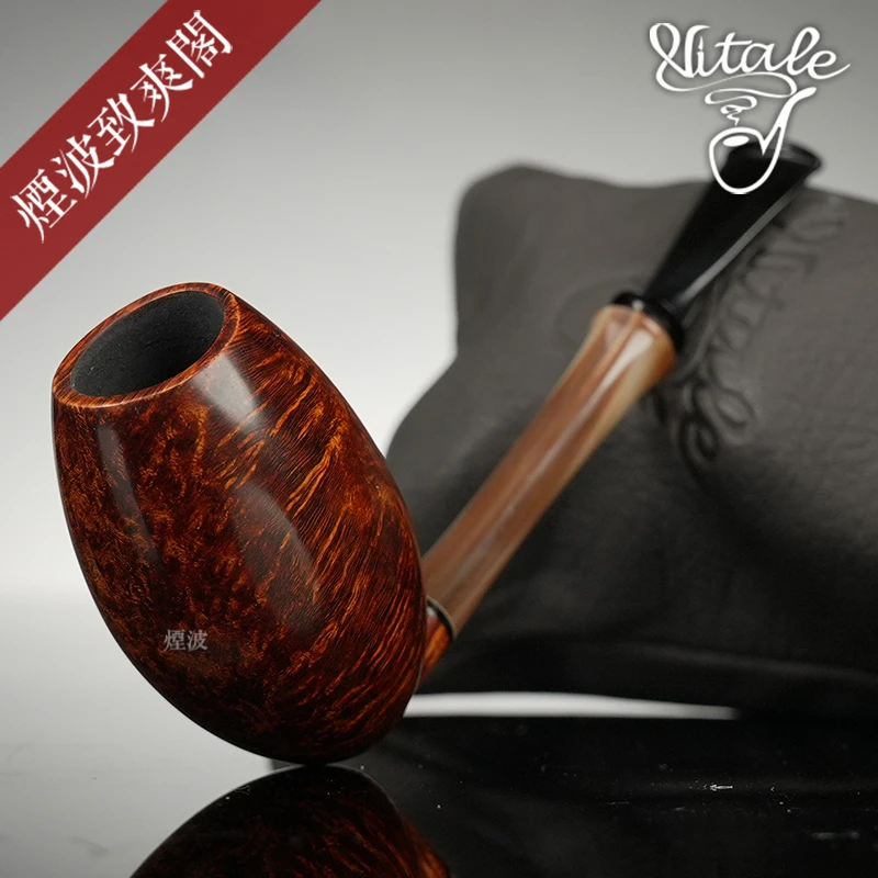 意大利 Piero  光面 郁金香型 牛角烟道 手工制 石楠木烟斗