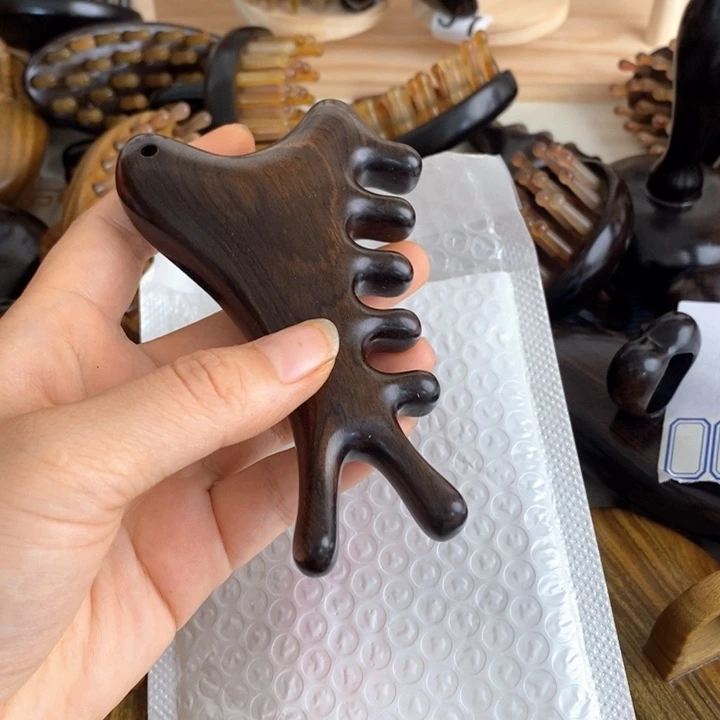 心***?紫光檀按摩梳子按摩