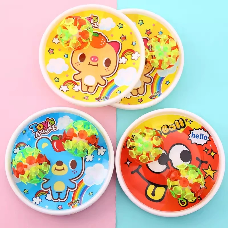 闪光吸盘球发光粘粘球幼儿园吸板球沾球儿童吸盘玩具抛接亲子互动