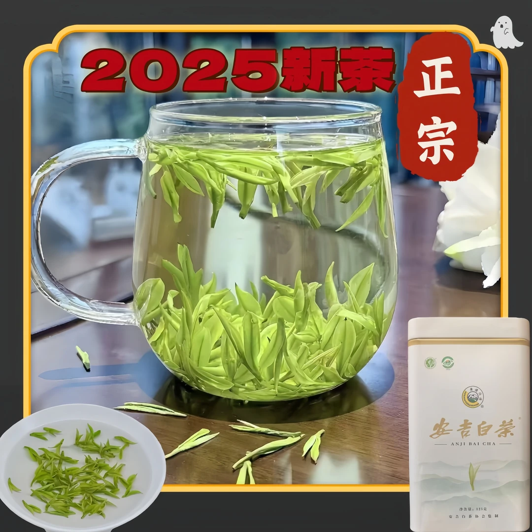 7    2025年新茶正宗安吉白茶头采嫩芽罐装礼盒装