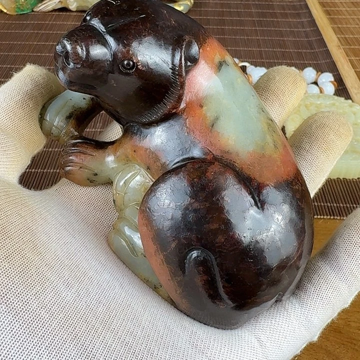 庭***君和田玉未镶嵌挂件