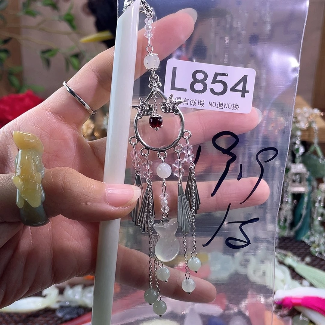 焊***训合金蛇纹石玉发饰