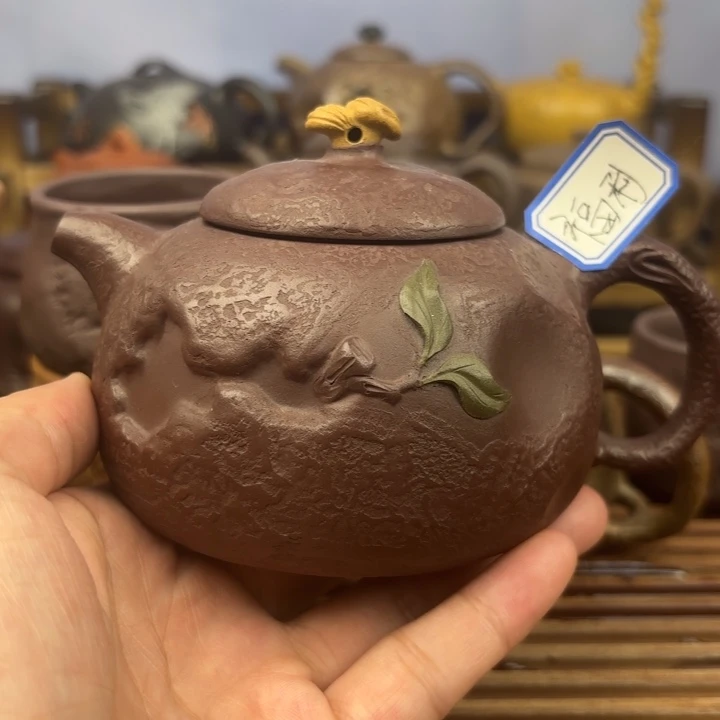 茶壶紫砂枯木逢春原矿老紫泥300c