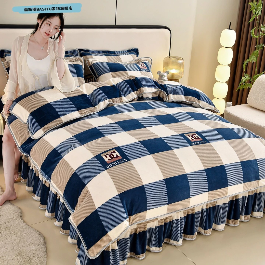 牛奶绒珊瑚绒被套单件冬季被单加厚宿舍单人被罩加绒150x200x230