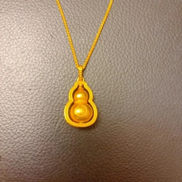 铜合金吊坠 +时尚福字转转葫芦配肖邦项链金色轻奢精美