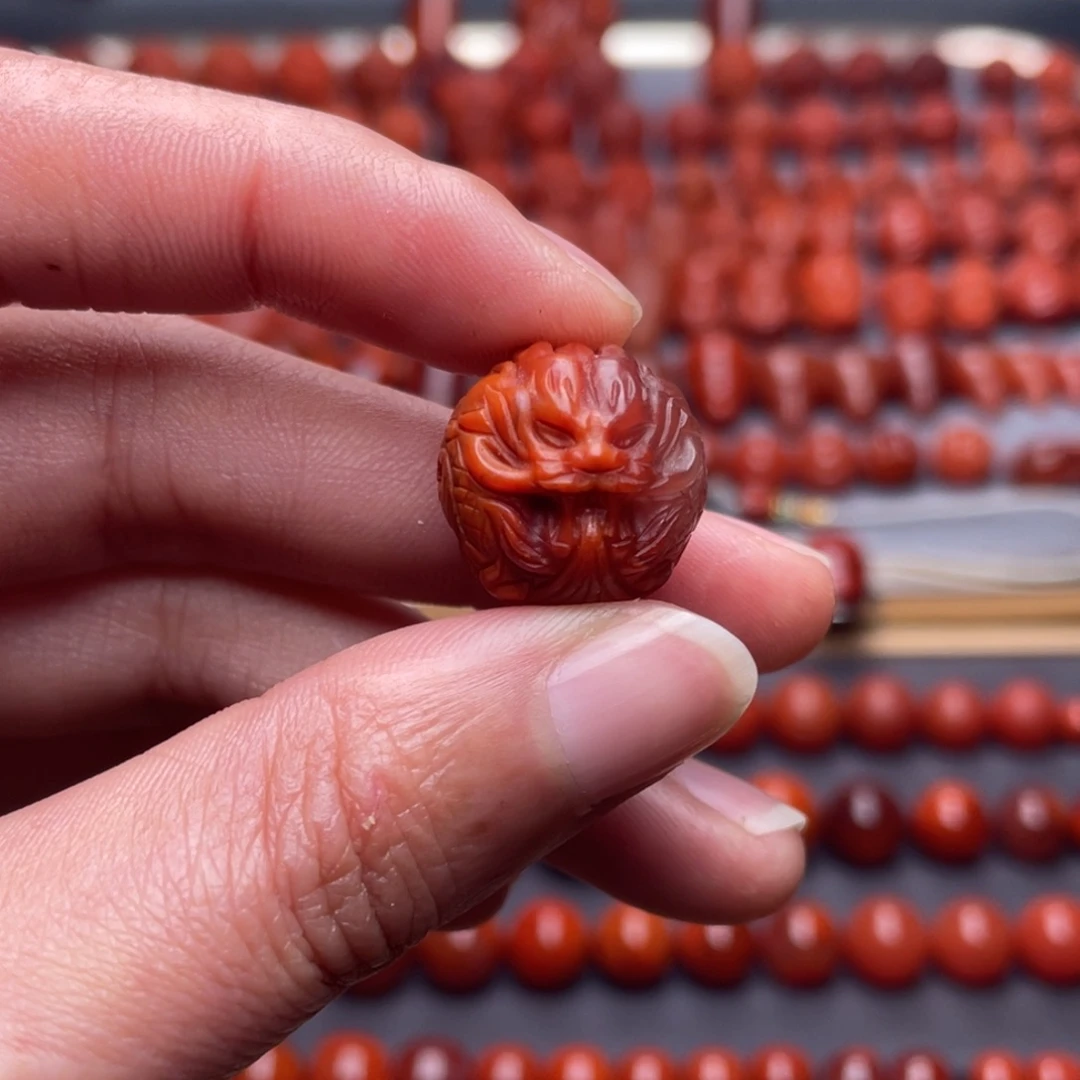 南红玛瑙未镶嵌其他W16➕瓦西双色龙珠柔光