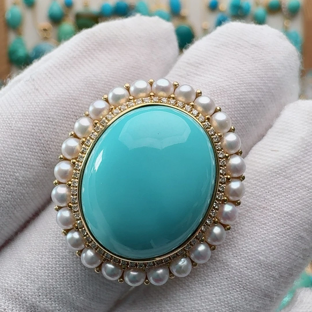 绿松石18K金镶嵌戒指