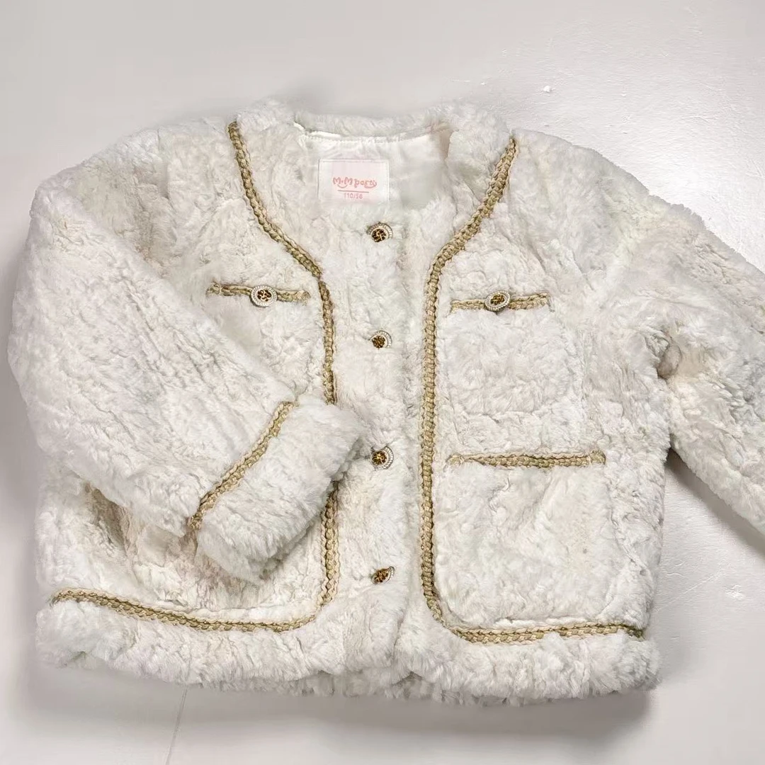 M.Mpartiy甜美系列女宝小香风女童新款洋气儿童加厚针织外套（240）