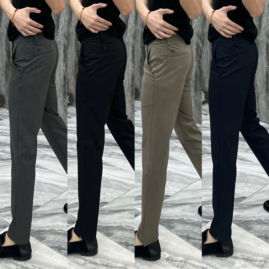 欧若风男士小脚开衩休闲裤商务气质修身百搭潮流9分裤夏季薄66693