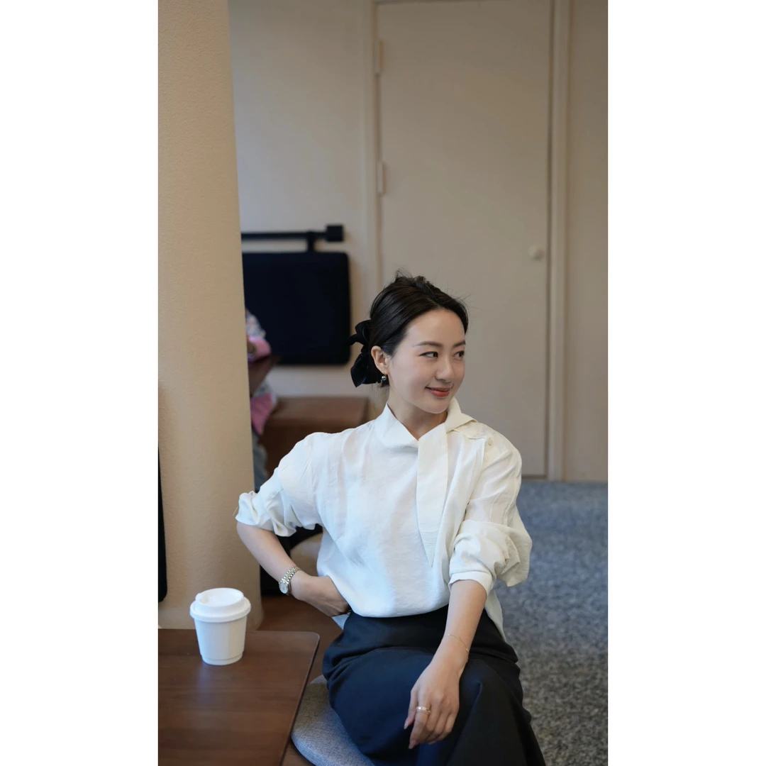 <特价款NO退no换>MEIYINA定制 25春 温柔姐姐风 肩扣系带长袖衬衫