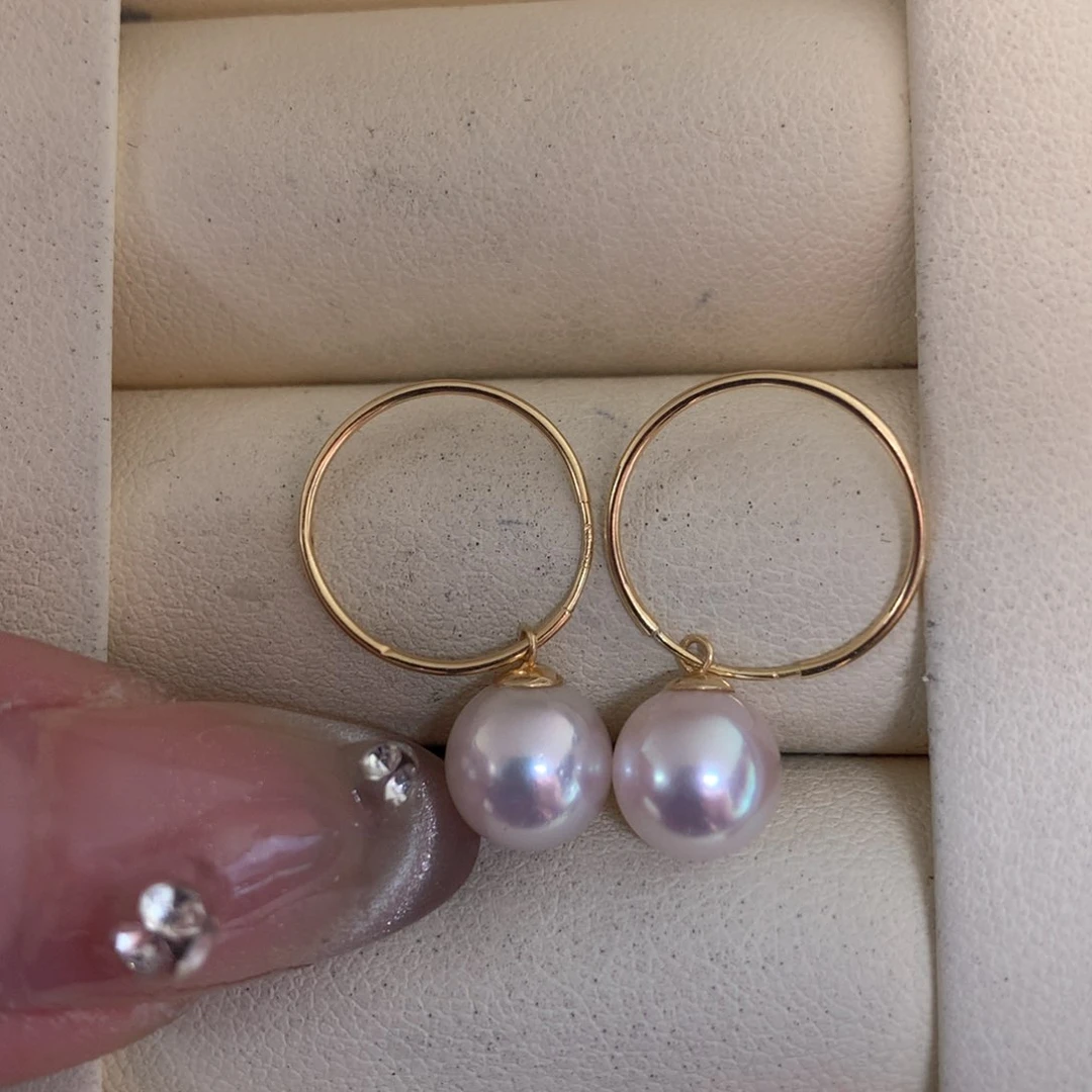 海水珍珠耳饰18K金镶嵌