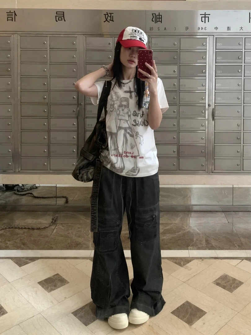 2025新款设计感正肩小个子圆领短袖t恤女夏季修身洋气百搭上衣服