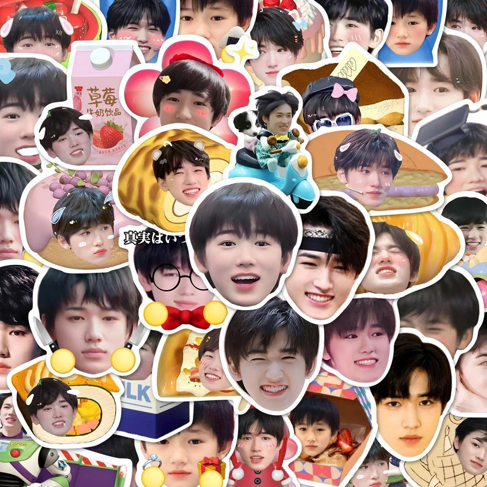 128张卡通TNT时代少年团宋亚轩Q版食物头像贴纸高颜值爱豆手账装