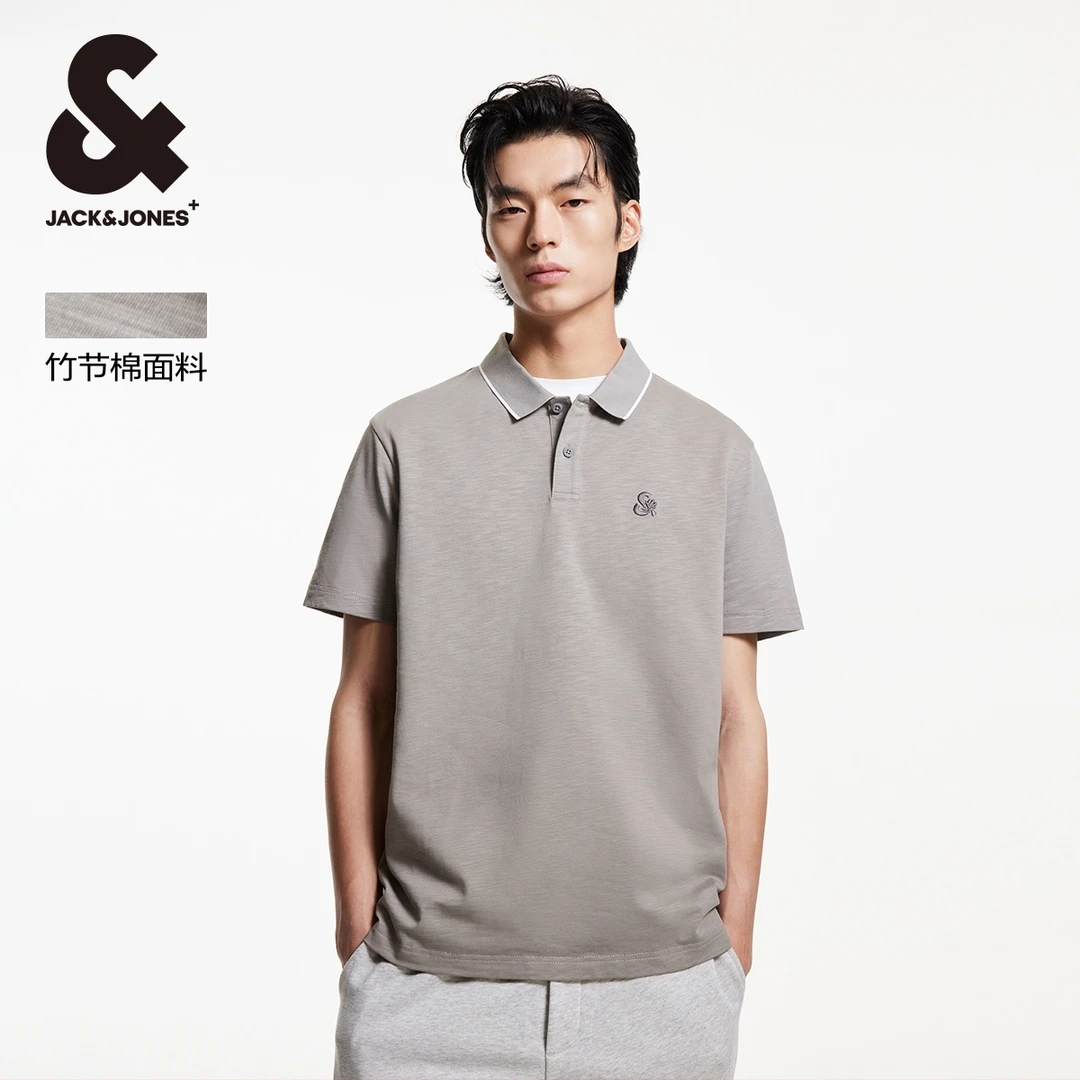 杰克琼斯男装秋polo衫男款短袖商务休闲撞色领边纯棉透气柔软潮流