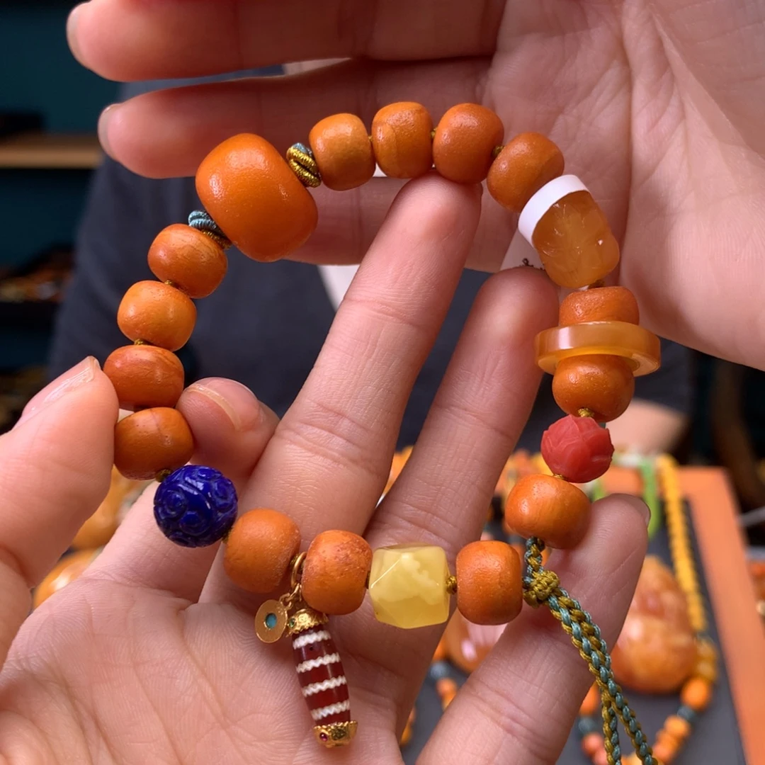 蜜蜡未镶嵌手串天然