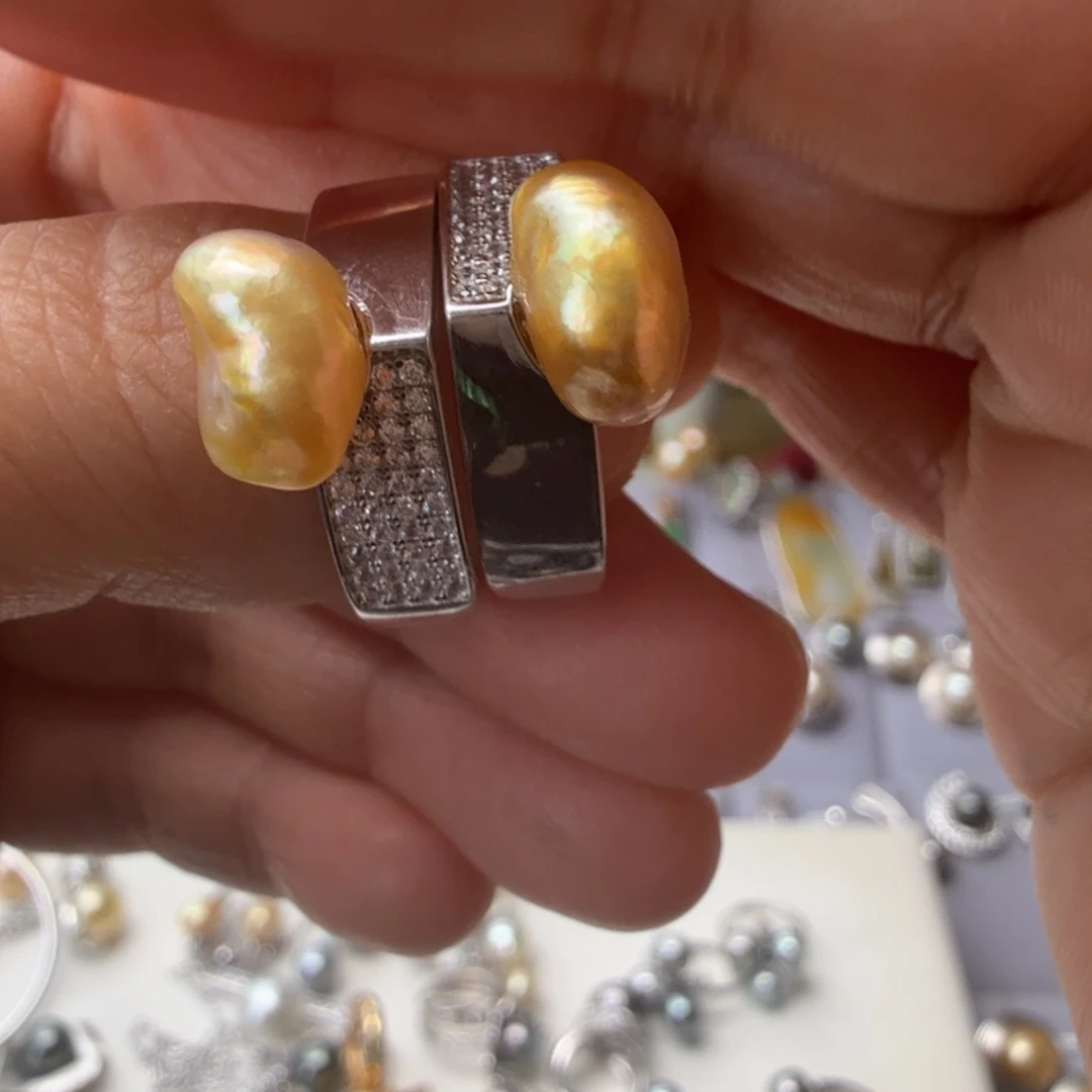 海水珍珠戒指银S925镶嵌