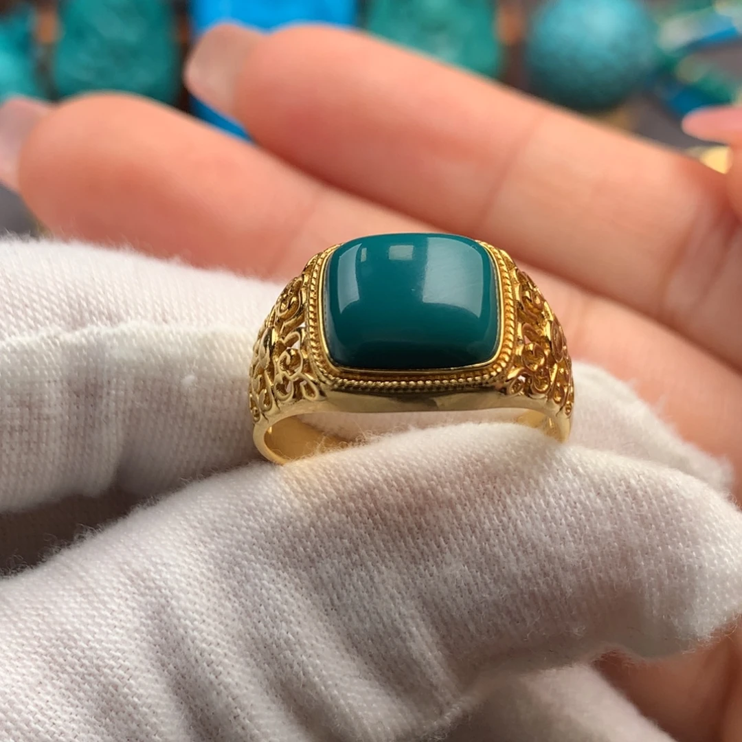 绿松石18K金镶嵌绿松石