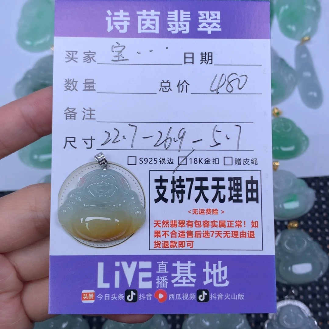 宝***崽翡翠未镶嵌颈饰天然
