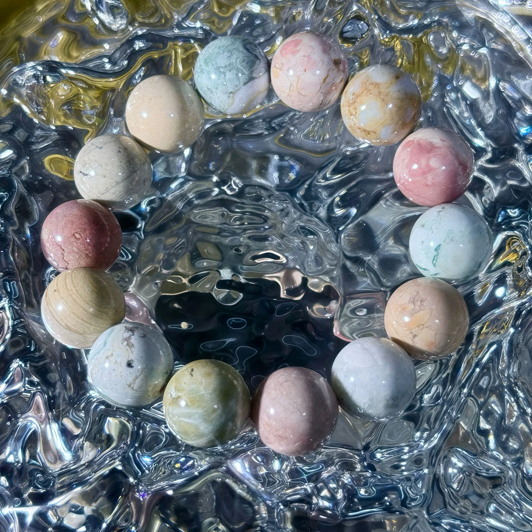 【罗米米珠宝】啊拉善渐变马卡龙奶昔色手串12-14m（多样性发一）