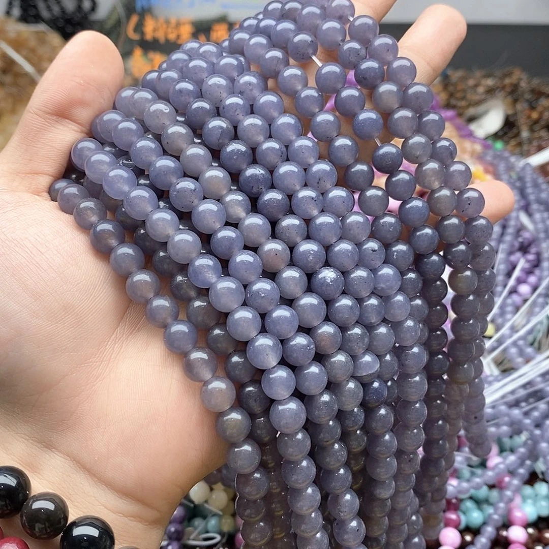 玛瑙/玉髓未镶嵌珠宝半成品一条处理瑕疵烟紫玉卡8