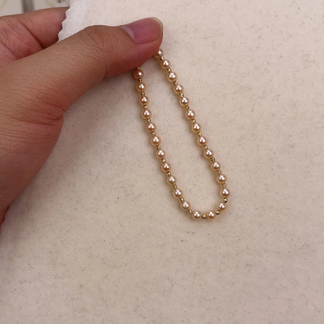 淡水珍珠手绳18K金镶嵌
